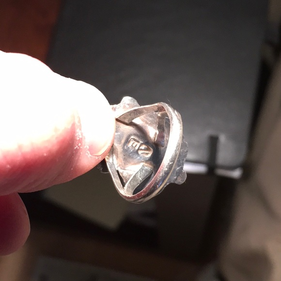 Genuine Authentic Navajo Silver Turquoise ring. Stamped NE. Size 6 - Picture 6 of 9